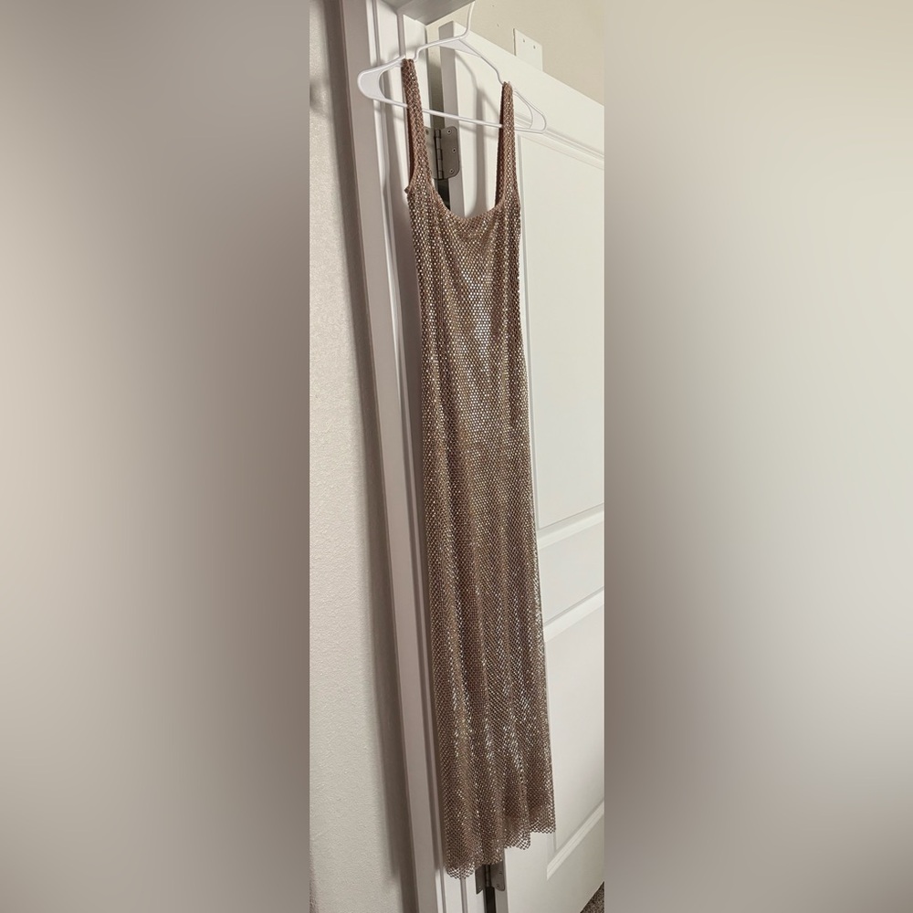 Gold Mesh Maxi Dress